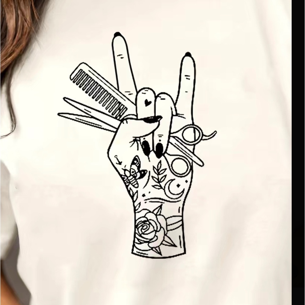 Hair Stylist Shirt, Hair Dresser Shirts, Hairdresser Gift, Tattoo Hand Art